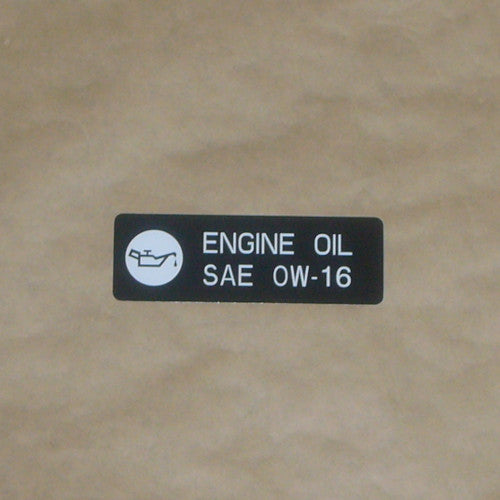 トヨタ エンジンオイルインフォメーションラベル SAE 0W-16